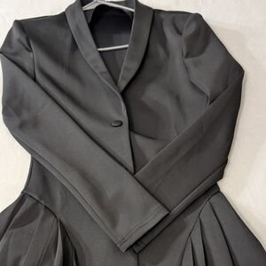 Sophisticated Charcoal Long Sleeve Dress